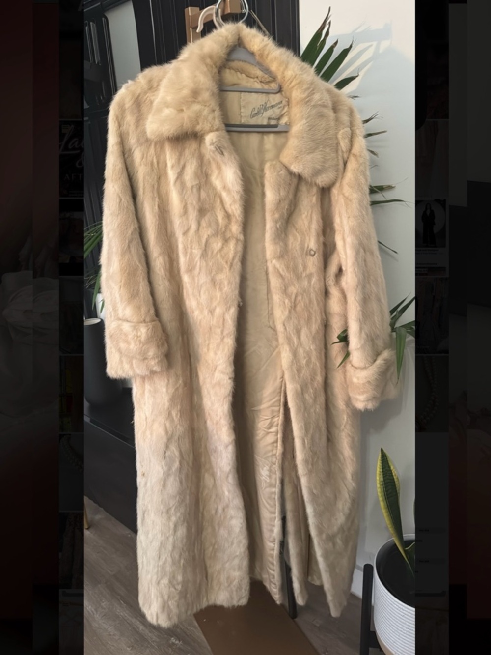 Luxury Cream Full-Length Mink Fur Trench Coat - Timeless Women's Outerwear